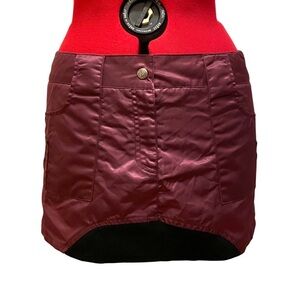 Vintage 90s Lip Service Flight Stimulator burgundy satiny cargo mini skirt M